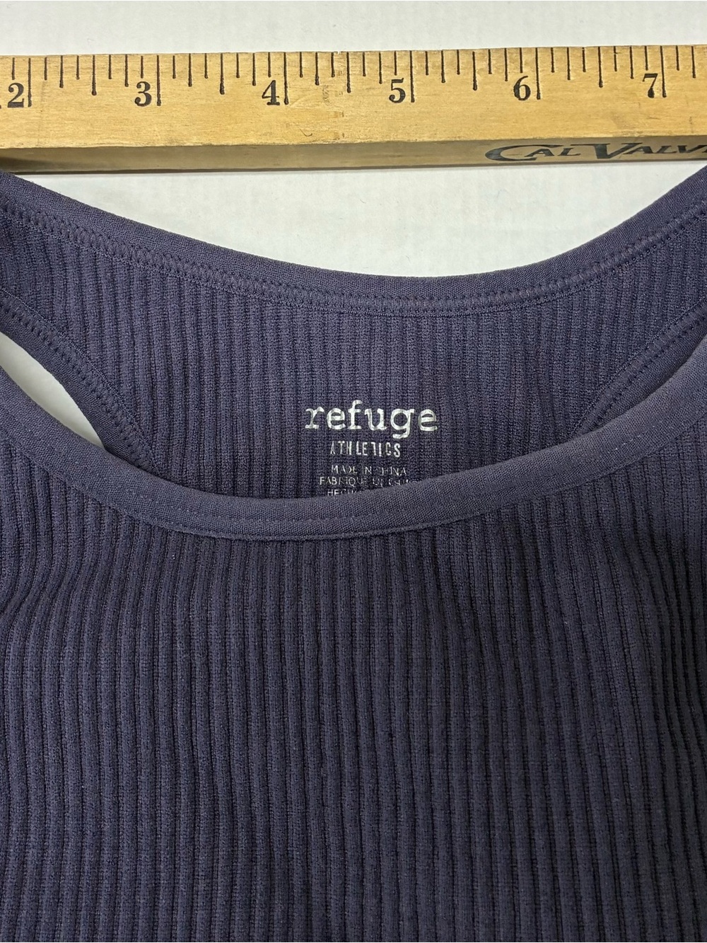 refuge Navy Ribbed Cropped Tank Top - Picture 7 of 7